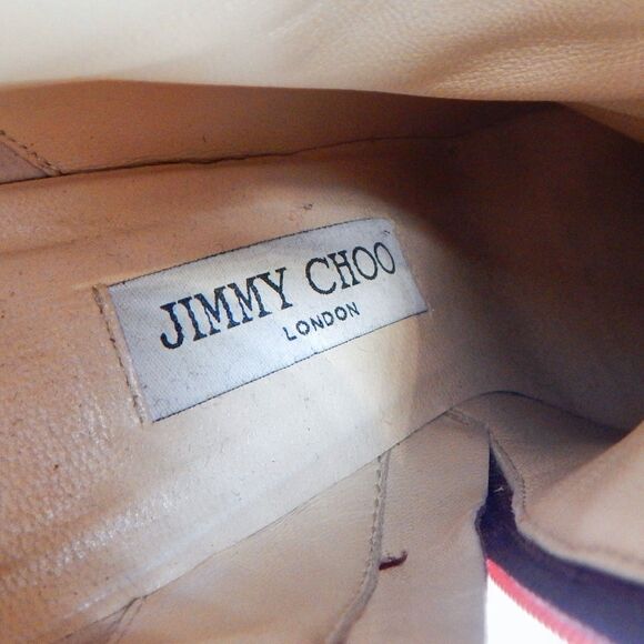 Jimmy Choo Mitchel 100 Wine Burgundy Leather Ankle Boots Booties Women Size 37.5 - Picture 14 of 15